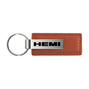 Hemi Leather Key Fob in Brown