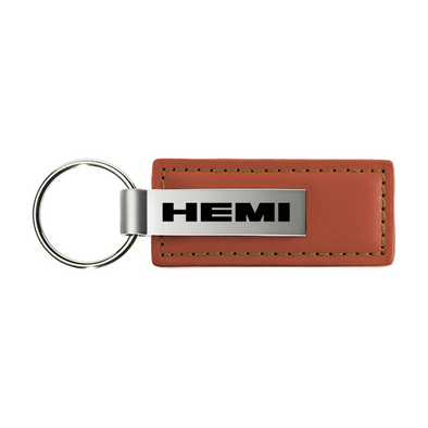 Hemi Leather Key Fob in Brown