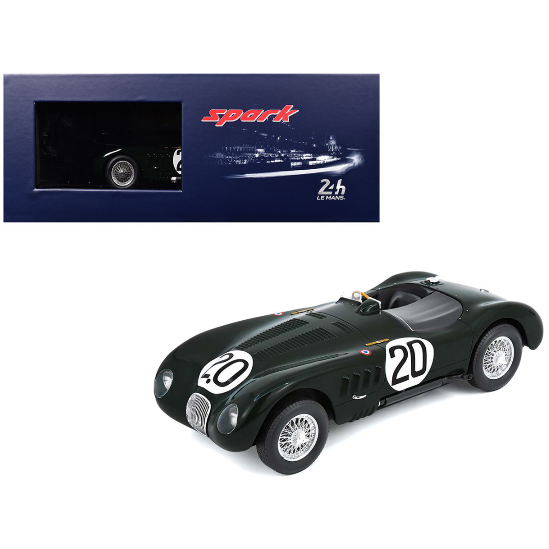 Jaguar XK 120 C #20 Peter Walker - Peter Whitehead "Jaguar Cars Ltd" Winner "24 Hours of Le Mans" (1951) with Acrylic Display Case 1/18 Model Car