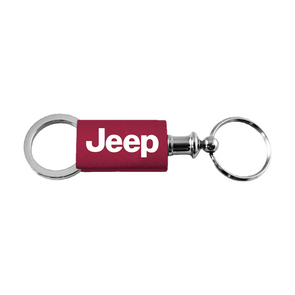 Jeep Anodized Aluminum Valet Key Fob in Burgundy