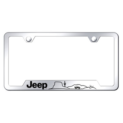 Jeep Desert Cut-Out Frame - Laser Etched Mirrored