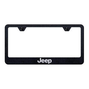 Jeep Stainless Steel Frame - Laser Etched Rugged Black