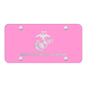 Marine Mom License Plate - Laser Etched Pink