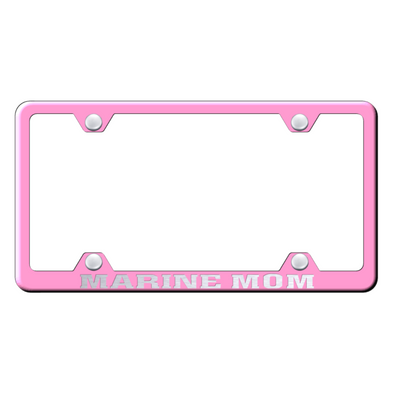 Marine Mom Steel Wide Body Frame - Laser Etched Pink