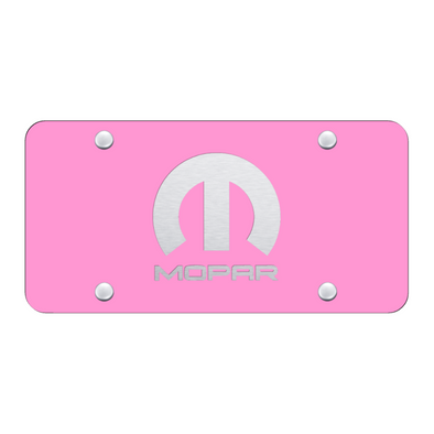 Mopar License Plate - Laser Etched Pink