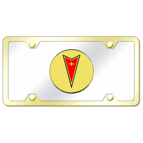 Pontiac License Plate Kit - Gold on Mirrored