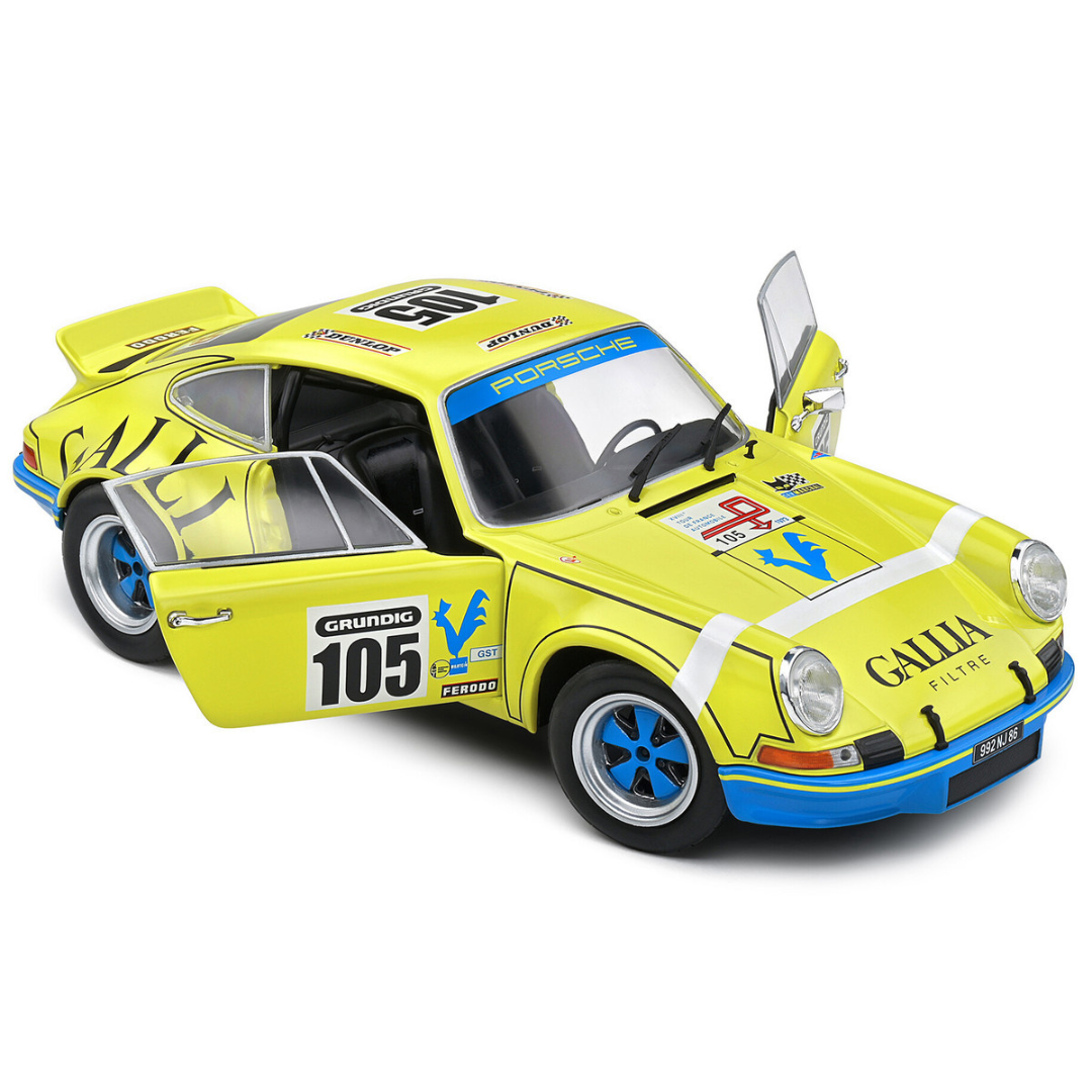Porsche 911 RSR #105 Jean-Louis Lafosse - J. P.Angoulet "Tour de France Automobile" (1973) "Competition" Series 1/18 Diecast Model Car