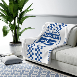 carroll-shelby-65-racing-checkers-personalized-decorative-white-and-blue-sherpa-blanket
