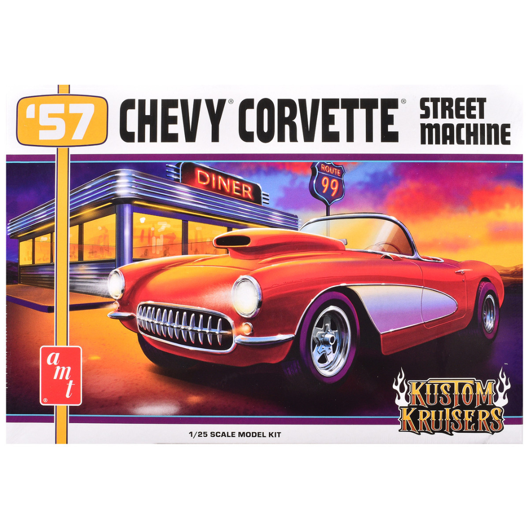 Skill 2 Model Kit 1957 Chevrolet Corvette Street Machine "Kustom Kruisers" Series 1/25 Scale Model
