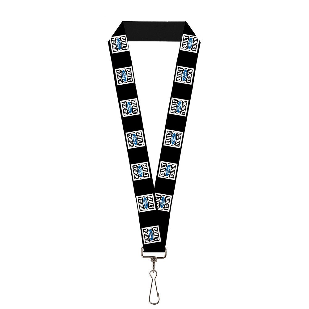 Built Ford Tuff Logo Black & Blue Lanyard - 1.0"