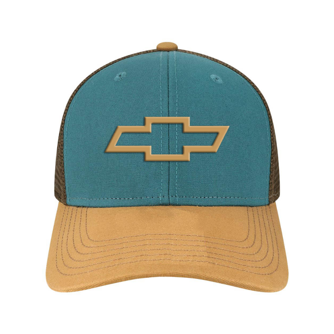 Teal Embroidered Chevy Bowtie Cap