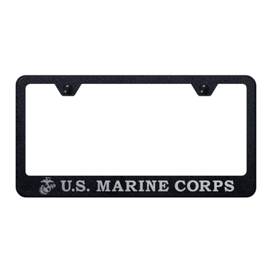 U.S.M.C. Initials and Logo Stainless Frame - Etched Rugged