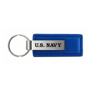U.S. Navy Leather Key Fob in Blue