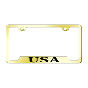 USA Cut-Out Frame - Laser Etched Gold