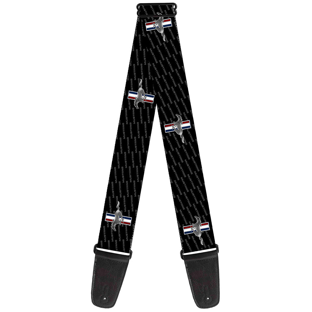 Ford Mustang Tri-Bar Logo w/Text Guitar Strap