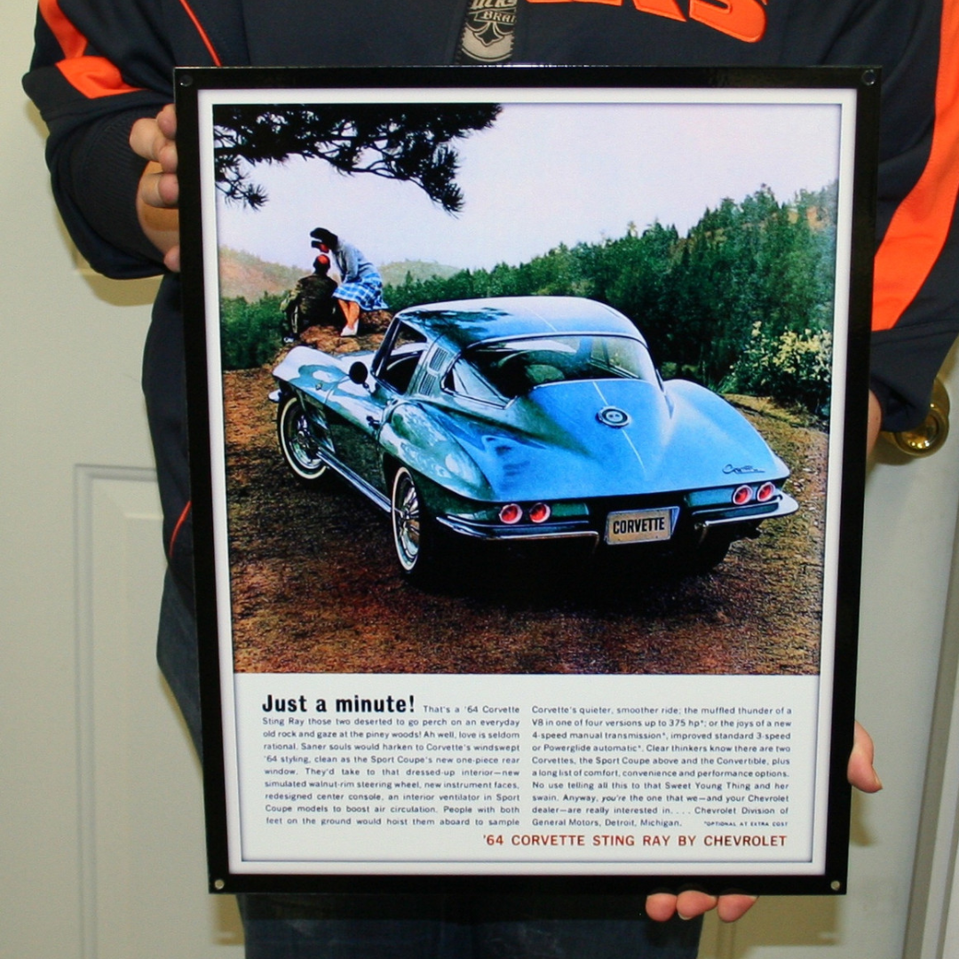 1964-c2-corvette-stingray-advertisement-steel-sign