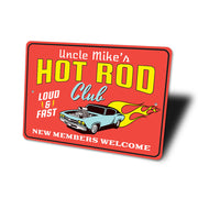 personalized-hot-rod-club-loud-fast-aluminum-sign