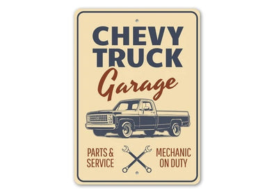 chevy-truck-garage-mechanic-on-duty-aluminum-sign