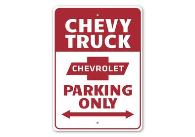 chevy-truck-parking-only-aluminum-sign