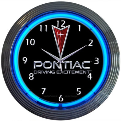 pontiac-driving-excitement-neon-wall-clock