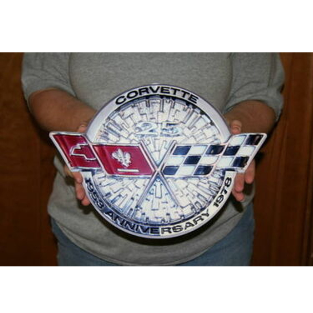 c3-corvette-25th-anniversary-emblem-steel-sign-1978