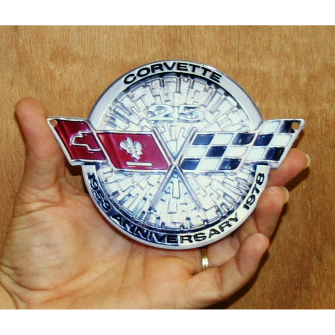 c3-corvette-25th-anniversary-emblem-steel-sign-1978