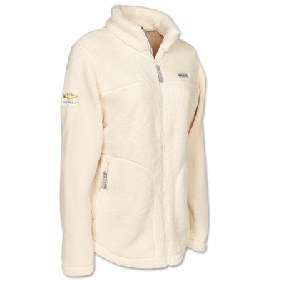 ladies-chevrolet-gold-bowtie-columbia-sherpa-full-zip-pullover