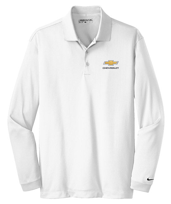 ladies-chevrolet-gold-bowtie-nike-long-sleeve-polo