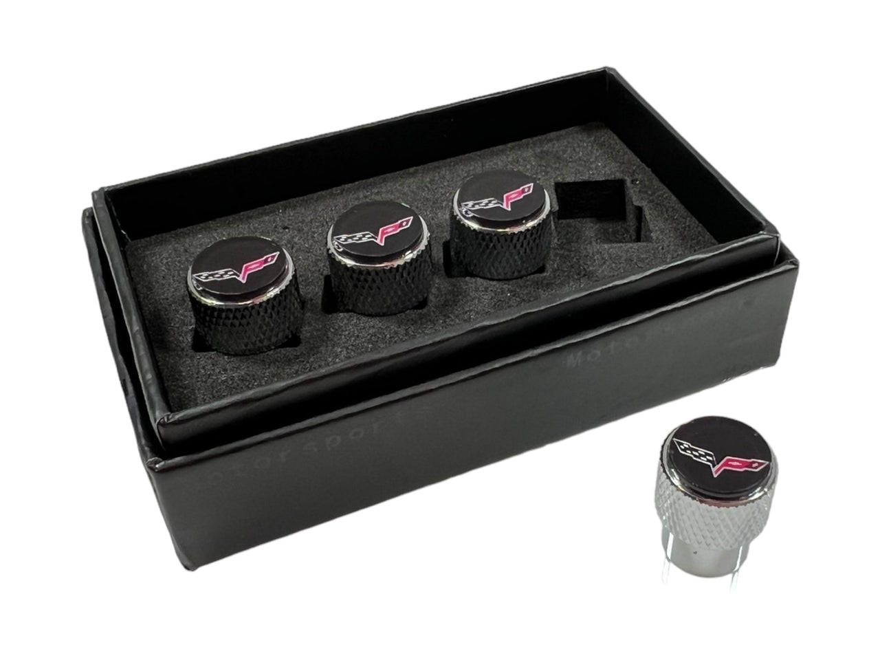 Chevrolet Corvette C6 Knurled Valve Stem Caps