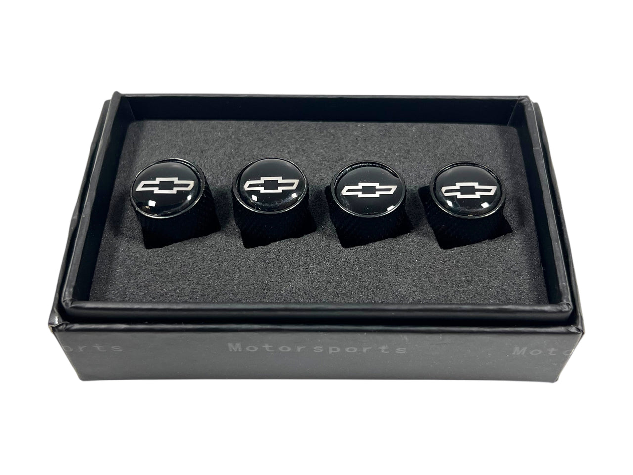 Chevrolet Black Knurled Valve Stem Caps