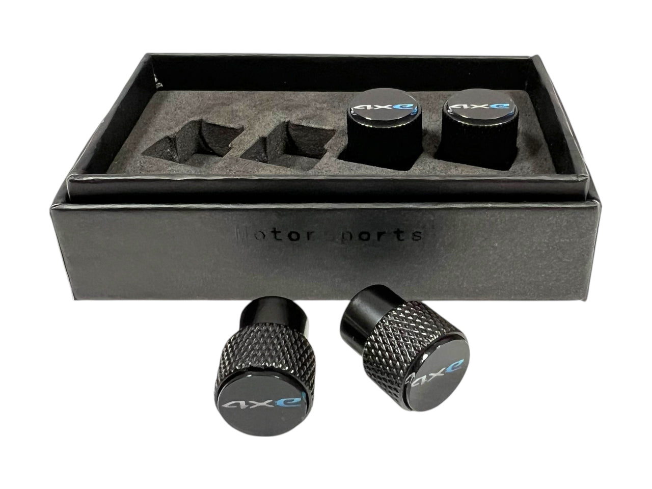 Jeep 4XE Black Knurled Valve Stem Caps