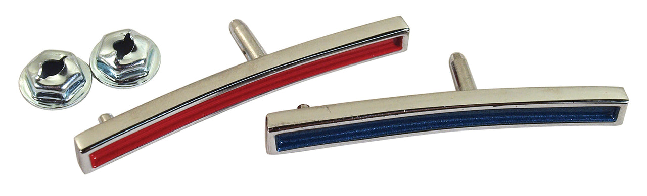 1960-1962 Corvette Dash Insert Bars Red/Blue - CA