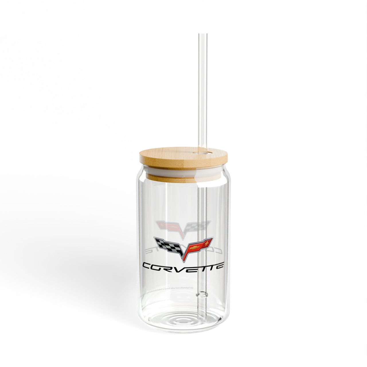 Corvette C6 16oz Clear Plastic Sipper – Corvette Script & C6 Logo | Gift for Car Enthusiasts, Summer BBQs, Nostalgic Kitchen Decor