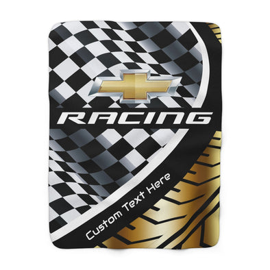 personalized-gm-racing-gold-decorative-sherpa-blanket