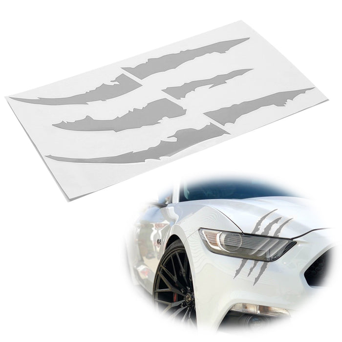 Vinyl-Claw-Thrash-Mark-Headlight-Decal---Gloss-Silver-114V04-Corvette-Store-Online