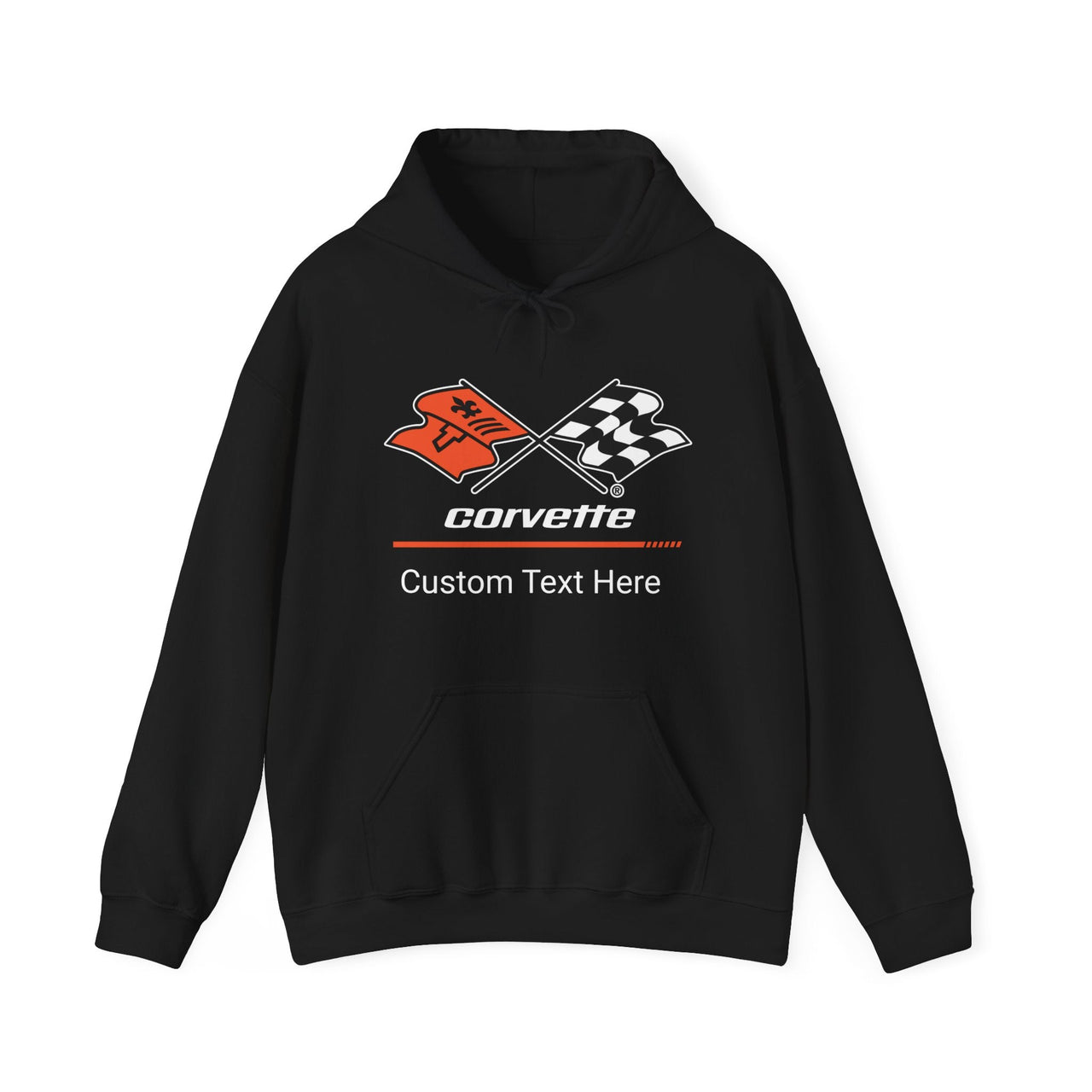 Corvette C3 Personalized Racing Flag Logo Unisex Fleece Hoodie