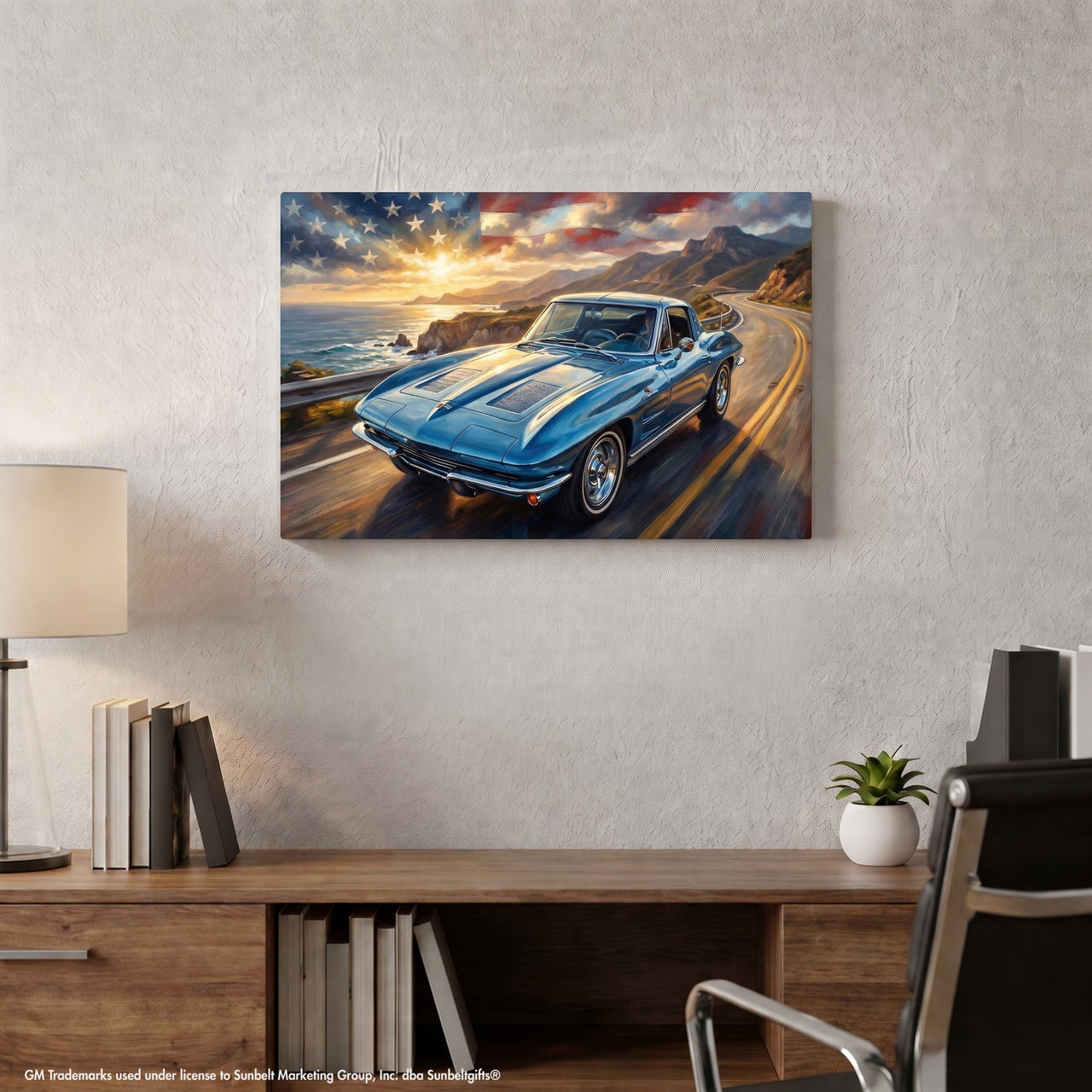Corvette C2 Pacific Coast Highway Canvas Wall Art