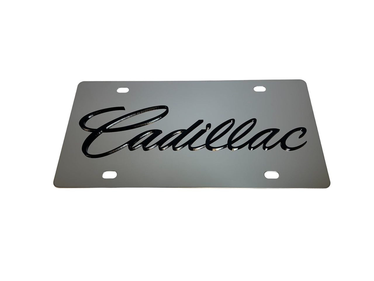 Cadillac Script Stainless Steel License Plate