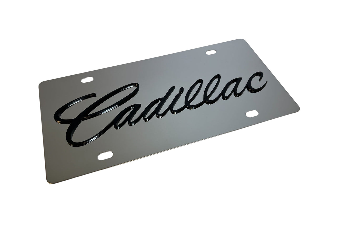 Cadillac Script Stainless Steel License Plate
