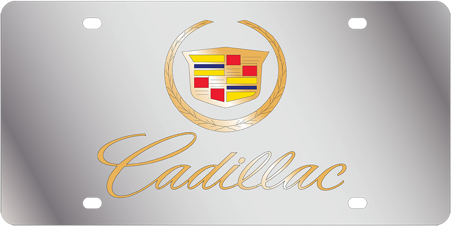Cadillac Script Stainless Steel License Plate