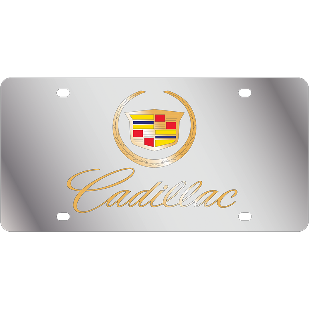 Cadillac Script Stainless Steel License Plate
