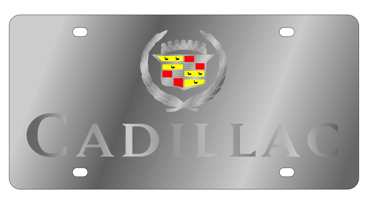Cadillac Retro Stainless Steel License Plate