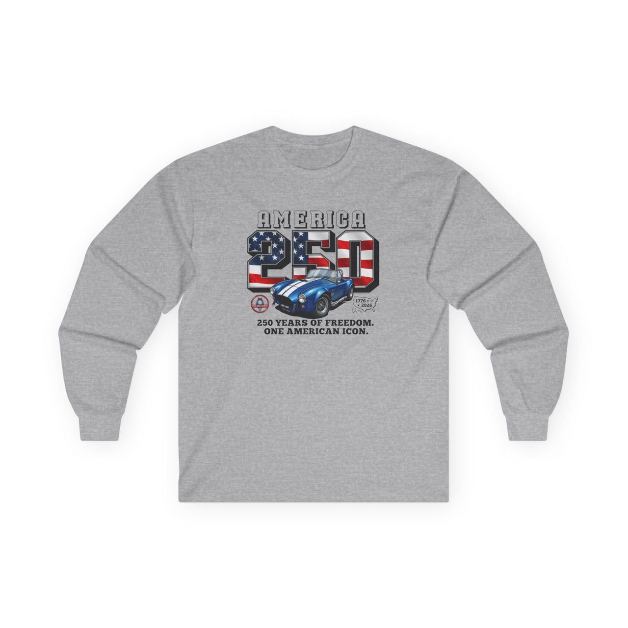 Shelby Blue Cobra 427 "250 Years of Freedom" America 250 Long-Sleeve T-Shirt