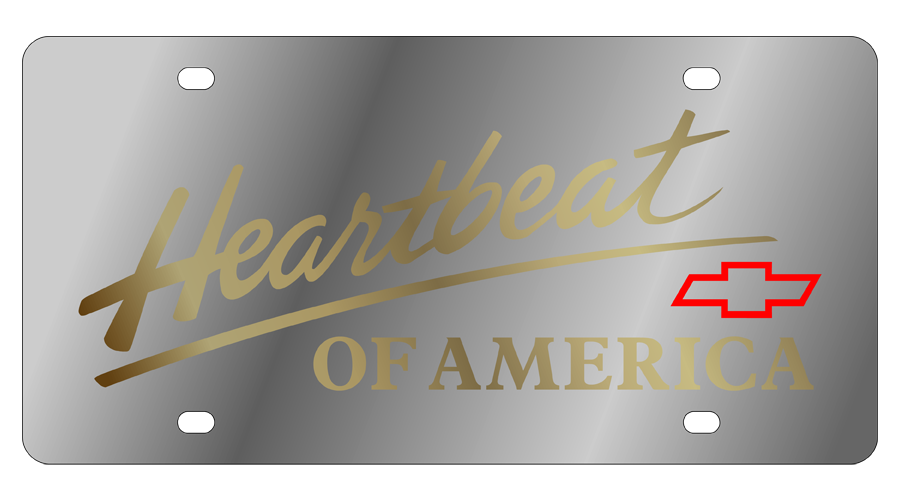 Chevrolet Heartbeat of America Stainless Steel License Plate