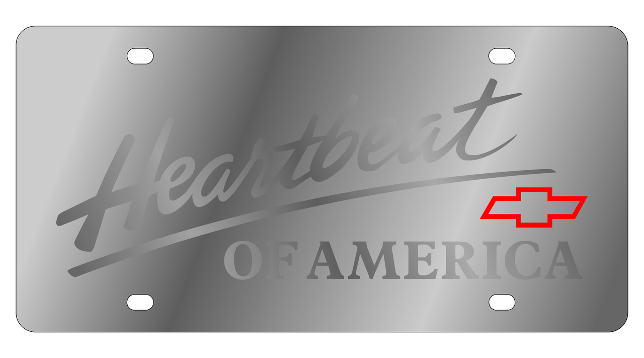 Chevrolet Heartbeat of America Stainless Steel License Plate