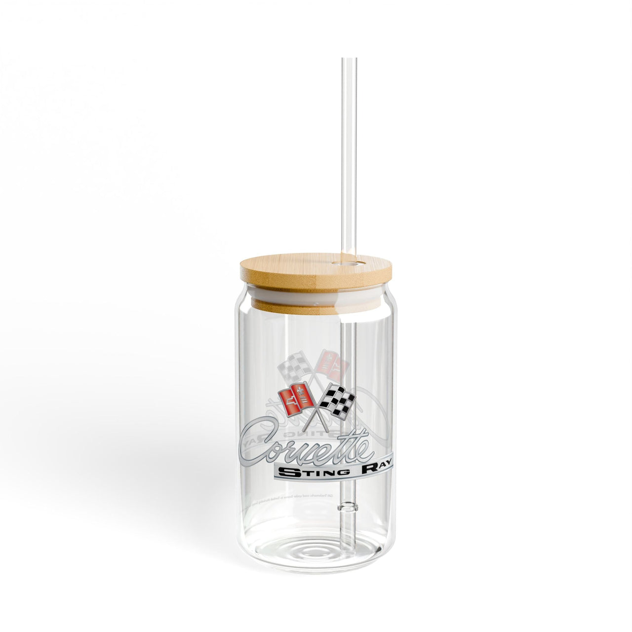 Corvette C2 16oz Clear Plastic Sipper – Corvette Script & C2 Logo | Gift for Car Enthusiasts, Summer BBQs, Nostalgic Kitchen Decor