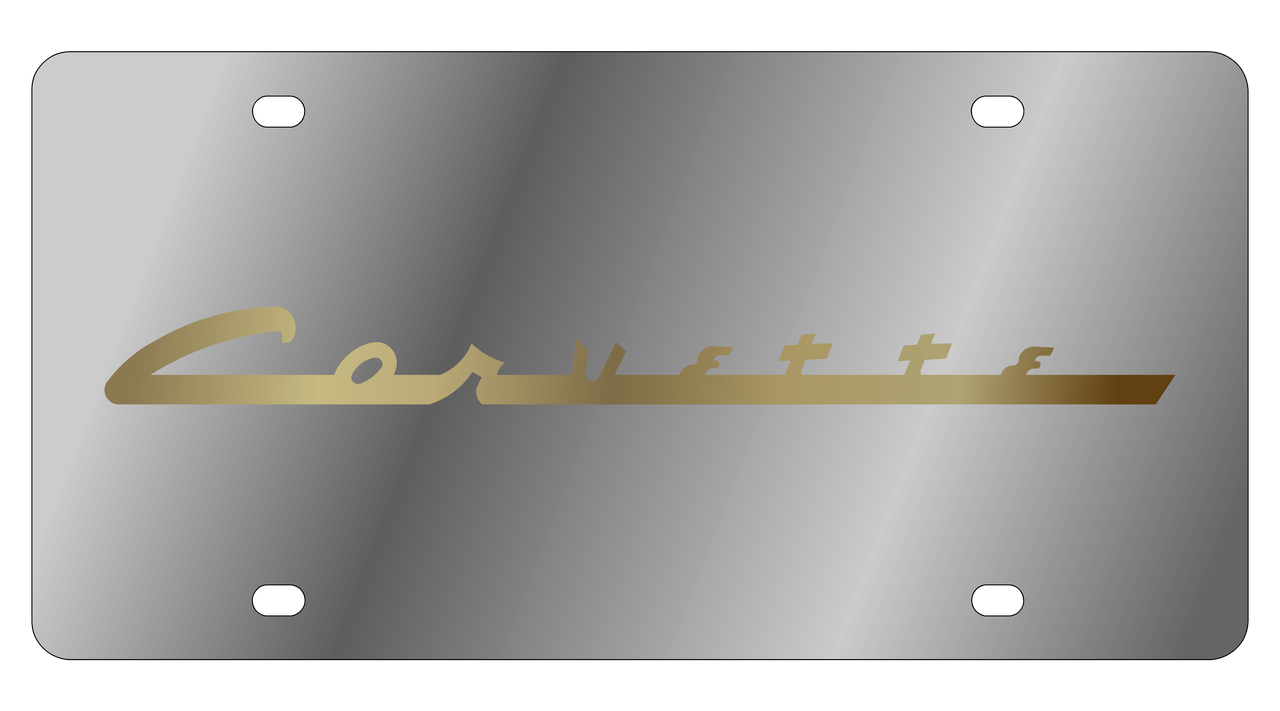 Chevrolet Corvette C1 Script Stainless Steel License Plate