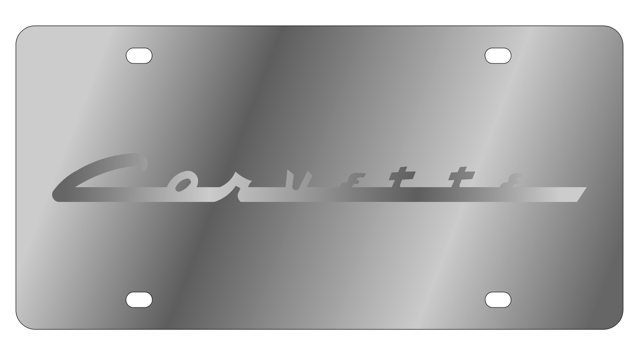 Chevrolet Corvette C1 Script Stainless Steel License Plate