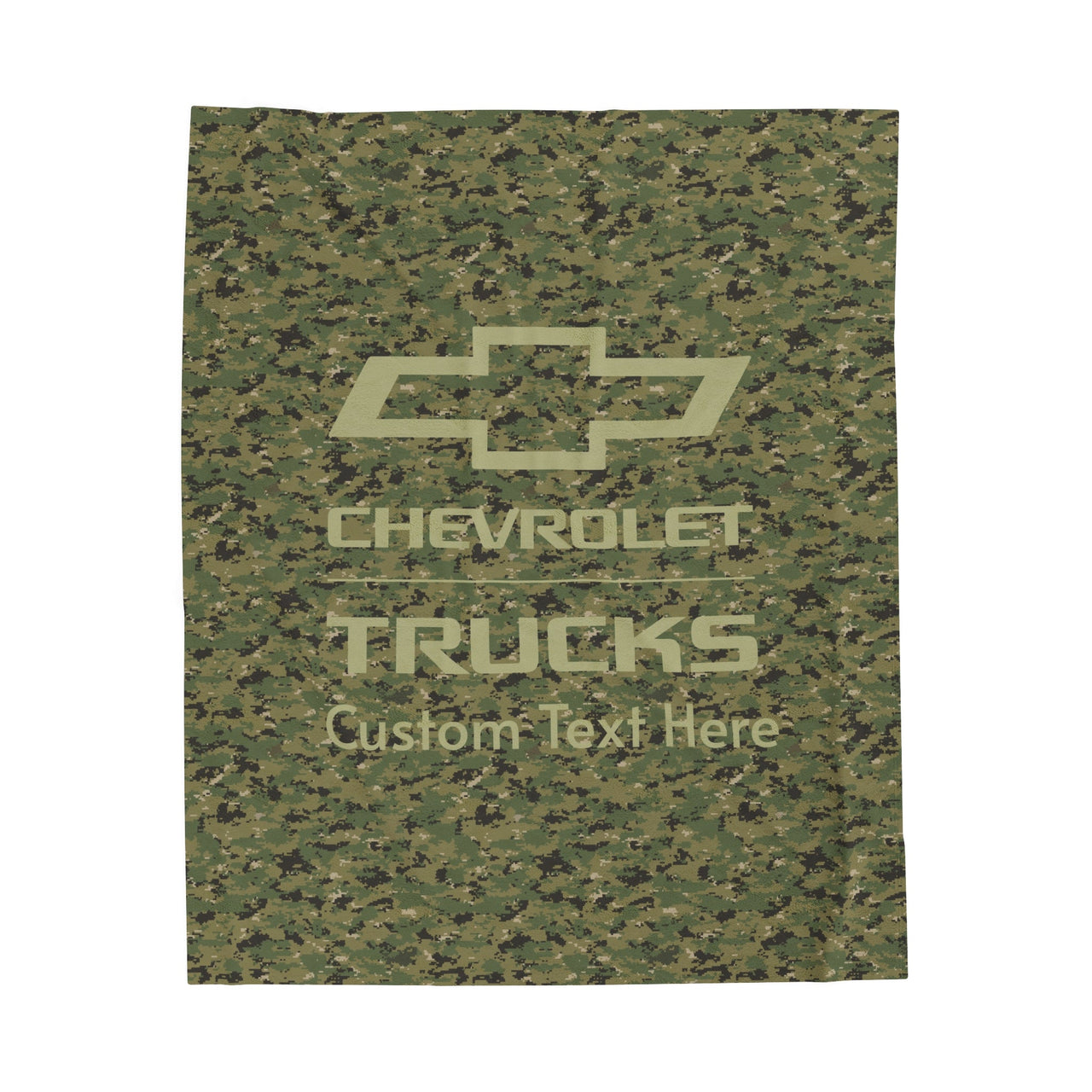 Personalized Chevrolet Trucks Bowtie Digital Camo Velveteen Plush Blanket