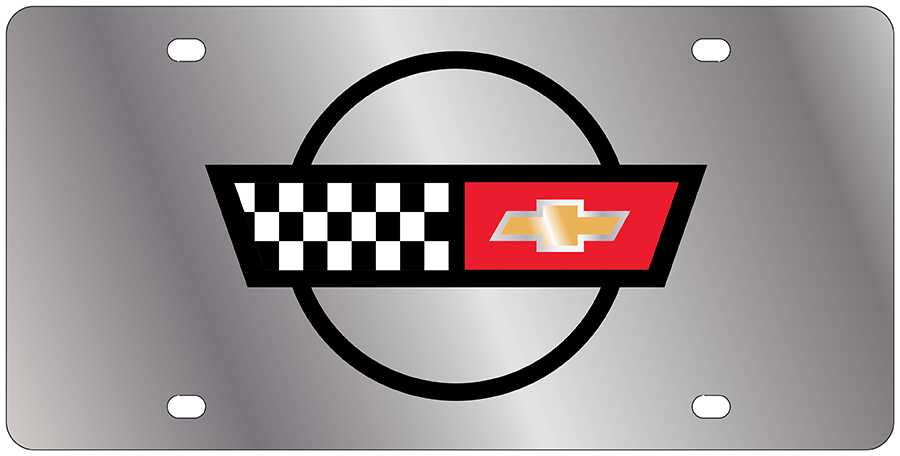 Chevrolet Corvette C4 Stainless Steel License Plate